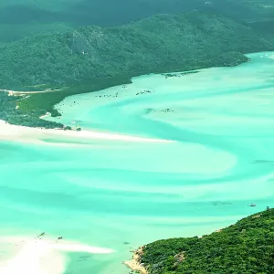 Whitsundays and Whitehaven beach from above. Queensland, Australia