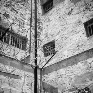 Wide shot interior of Fremantle Prison