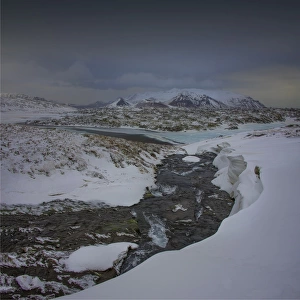 A winter landscape at Grundarfjorour, Iceland