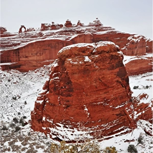 A winter scene in Arches national Park, Moab, Utah, USA