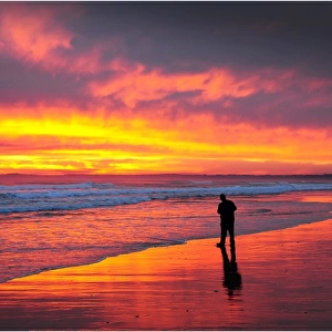 Woolami Beach and coastline at Sunset, Phillip Island, Victoria, Australia