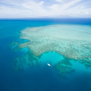 A yacht on the Great Barrier Reef