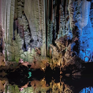 Yanghshuo colourful Silver Cave reflections