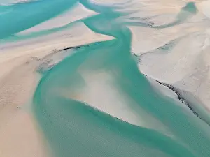 Abstract Aerial Art Prints: Abstract aerial image showing water channels in Willie Creek estuary