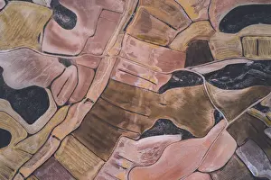 Images Dated 2nd August 2019: Abstract aerial shot of fields, Aragon, Spain