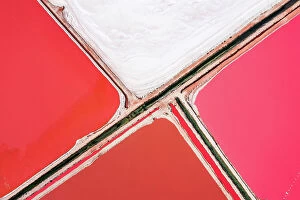 Images Dated 29th October 2023: Abstract nature aerial, Hutt lagoon pink lake, Australia
