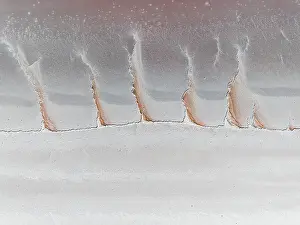 Abstract Aerial Art Prints: Abstract patterns on a dry salt lake shot from a drone point of view