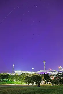 Adelaide Oval at night with the southern cross stars overhead. Adelaide. South Australia