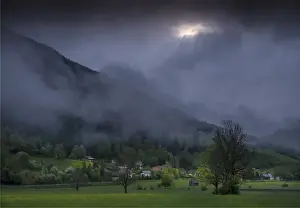 Images Dated 9th May 2017: The Admont Valley in spring, with farmland pastures and mountain views, central Austria
