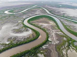 Aerial image showing the King River, The Kimberley, Western Australia, Australia