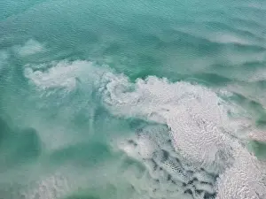 Aerial Beach Photography Prints: Aerial image showing sediment flowing from Willie Creek into the Indian Ocean