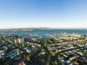 Aerial of Melbourne Central Business District from Williamstown