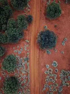 Felix Cesare Collection: An Aerial shot of the red centre roads in the Australian Outback