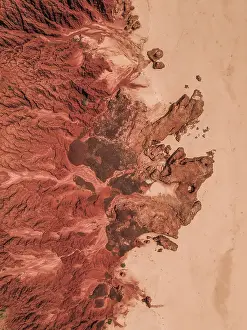 Images Dated 2nd August 2019: Aerial shot of rock formations by the beach, James Price Point, The Kimberley, Australia