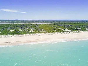 Aerial view of 90 mile Beach and landscape, Victoria, Australia