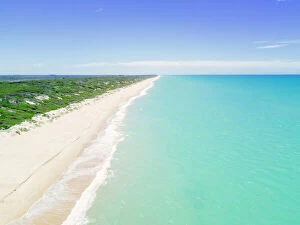 Drone Aerial Views Collection: Aerial view of 90 mile Beach and landscape, Victoria, Australia