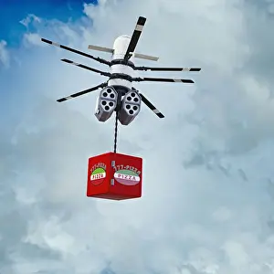 Delivery Prints: aerial view, ar, augmented reality, box, cloud, color image, concept, copy space