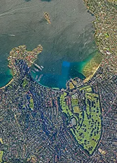 Aerial view, Australia, Bay, Boats, City, Cityscape, New South Wales, Outdoors, Overhead View, Photography, Pyrmont, Sydney