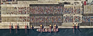 Nearmap Collection: Aerial view, Australia, Botany Bay, City, Cityscape, colored tetris, container ship, geometry shapes