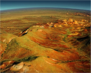 An Aerial view of the Australian outback over the Painted desert An Aerial view of the Australian outback over the Painted desert
