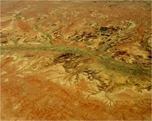 Images Dated 28th July 2011: An Aerial view of the Australian outback, showing the vibrant colours of the Landscape