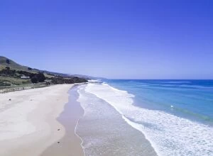Aerial Beach Photography Collection: Aerial view of an empty beach at Apollo Bay, Great Ocean Road, Victoria, Australia