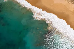 Images Dated 12th February 2019: Aerial view of a beach in Caloundra, Sunshine Coast with turquoise coloured water