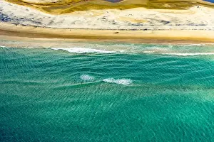 Aerial view of a beach on Moreton Island, Brisbane