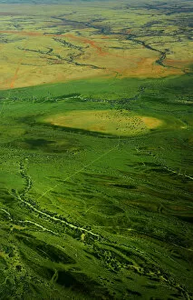 Images Dated 31st July 2011: Aerial view of the Channel country in flood, outback Queensland, Australia
