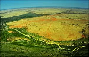 Images Dated 31st July 2011: Aerial view of the Channel country in flood, outback Queensland, Australia
