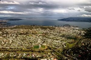 Images Dated 3rd September 2014: Aerial view of City of Clarence and Bellerive Oval