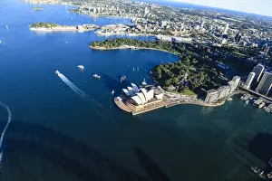 Opera House Prints: Aerial view of downtown Sydney