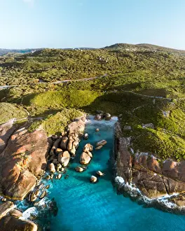 Merr Watson Aerial Landscape Prints: Aerial View of Elephant Rocks Denmark Western Australia - 4K DRONE PHOTO