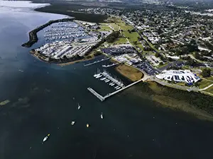 Aerial view of Hastings pier, Western Port, Victoria