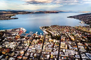 Images Dated 18th April 2016: Aerial View of Hobart, Tasmania