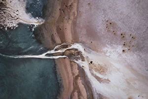 Images Dated 22nd March 2021: Aerial view of Lake Tyrrell surface patterns