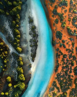 Merr Watson Aerial Landscapes Collection: Aerial View of Little Lagoon Shark Bay - DRONE 4K