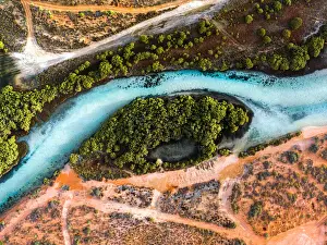 Merr Watson Aerial Landscape Prints: Aerial View of Little Lagoon Shark Bay - DRONE PHOTO 4K