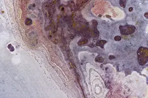 Images Dated 2021 July: Aerial view looking down onto colourful Sandstone slabs - Colourful Textured Abstract