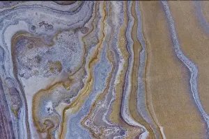 Aerial View Prints: Aerial view looking down onto colourful Sandstone slabs - Colourful Textured Abstract
