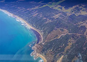 Aerial view of the mountains in the Strzelecki national park, Flinders Island Aerial view of the mountains in the Strzelecki national park, Flinders Island