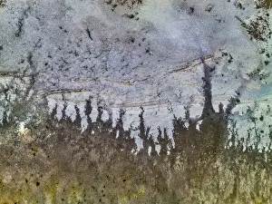 Aerial view of the natural patterns of the salty Lake MacDonnell in South Australia