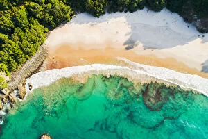 Images Dated 3rd February 2020: Aerial view of New Chums beach, Coromandel Peninsula, New Zealand