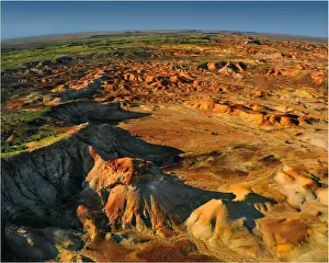 An aerial view of the Painted Hills, outback South Australia