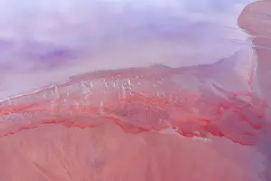 Aerial view of patterns, textures and amazing colors, pink