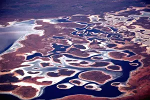 Curve Prints: Aerial view of the Pilbara landscape