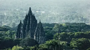 Aerial View of Prambanan Temple (Candi Rara Jonggrang), Northeast of Yogyakarta, Central Java, Indonesia