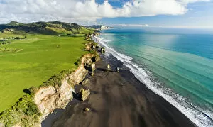 Images Dated 29th April 2017: Aerial View Of Three Sisters, North Taranaki, New Zealand