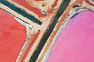 Hutt Lagoon (Pink Lake) Collection: Aerial view over the stunning colourful lake at Hutt lagoon. Port Gregory, Western Australia