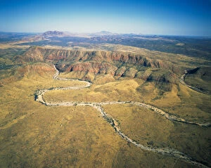 Images Dated 8th July 2014: Aerial view over the west McDonnell ranges, Central Australia
